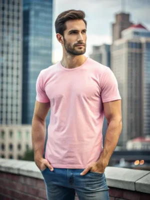 Unisex Baby Pink Plain Tshirt