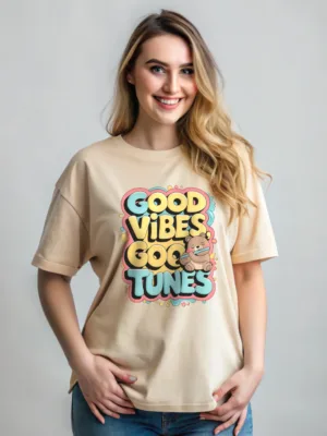 Unisex Good Vibes Good Tune Oversize Tee