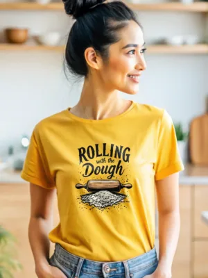 Women Rolling with the Dough Graphic Tshirt