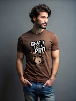 Men's Coffee Brown Beat it like a Pro Classic Tshirt