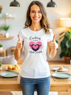 Women's White Cooking is Love Made Visible Tshirt