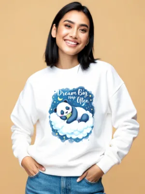Unisex White Dream Big Nap Often Sweatshirt