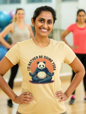 Women's I'd Rather be Doing Yoga Panda Tshirt