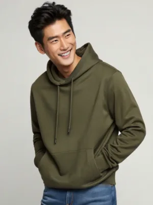 Unisex Olive Green Hooded Sweatshirt