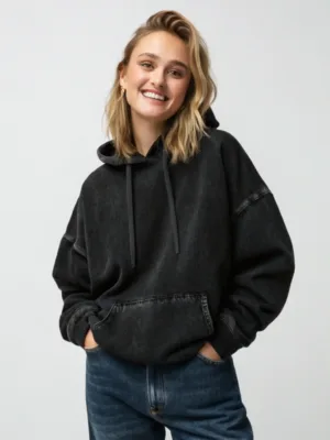 Unisex Black Acid Was Hooded Sweatshirt