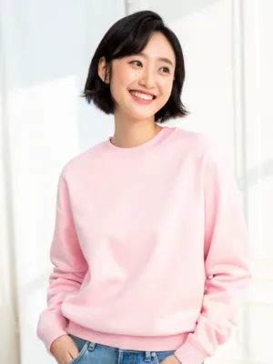 Unisex Light Baby Pink Plain Sweatshirt
