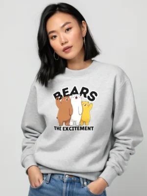 Unisex Grey Bears the Excitement Sweatshirt