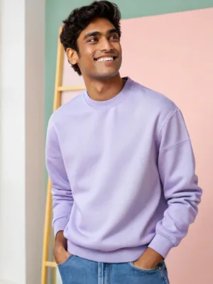 Unisex Lavender Plain Sweatshirt