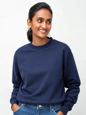 Unisex Plain Navy Blue Sweatshirt