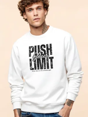 Unisex White Push Your Limits Sweatshirt