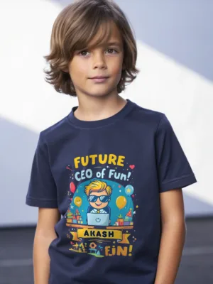 Boy's Custom Name Future CEO of Fun Tshirt