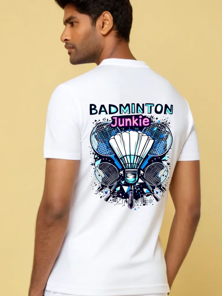 Badminton Junkie Tshirt for men