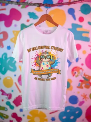 Happy Holi T Shirt Sloth