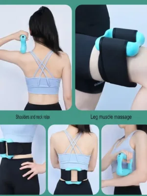 Ring-shaped massage tool for belly and back, cordless design