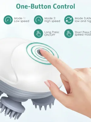 IPX7 waterproof electric scalp massager safe for shower use