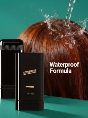 Compact hair color stick for natural black finish
