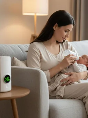 Cordless portable milk warmer warming baby bottle in diaper bag