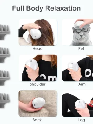 Versatile scalp massage machine used on neck shoulders and back